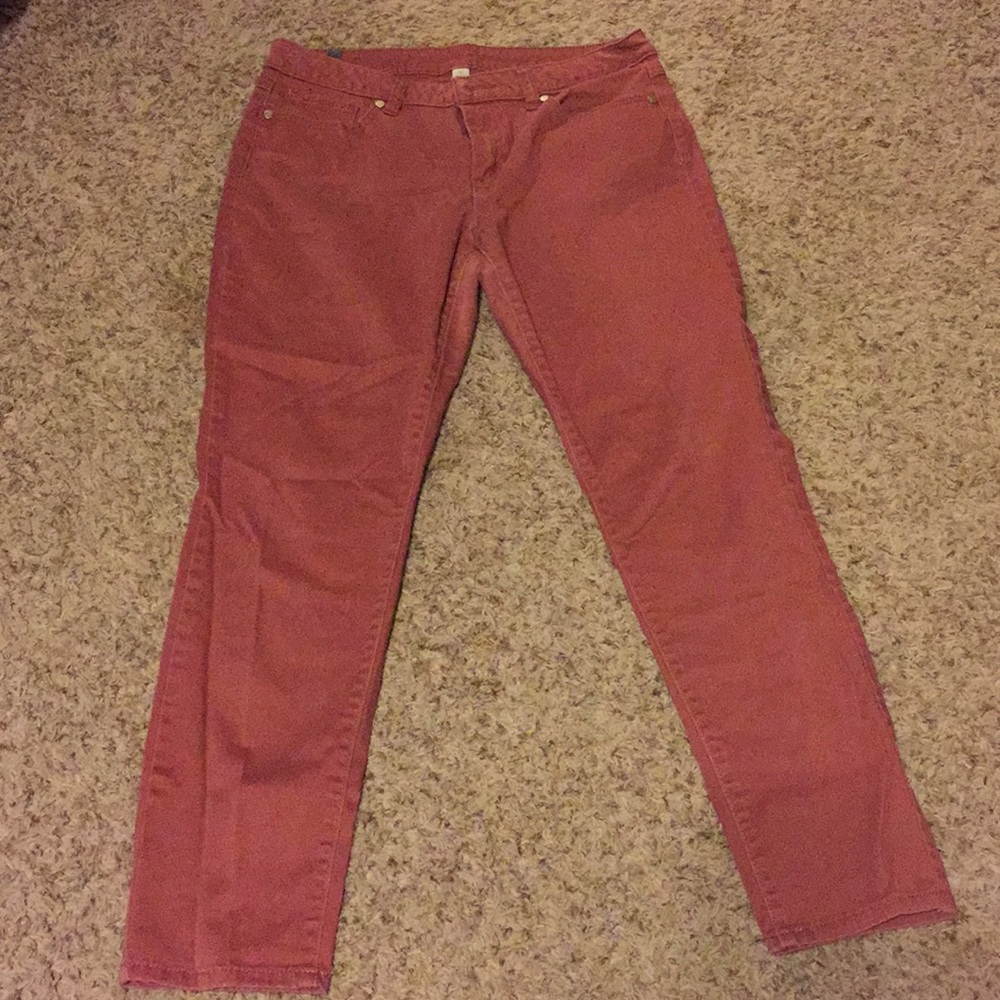 LC Lauren Conrad Skinny Chino Pants Rust Red